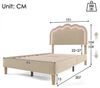 Ulife Polsterbett Jugendbett Bettgestell mit LED-Licht und Kopfteil, Bettrahmen Jugendbett für Schlafzimmer Gästezimmer-Leinen,90x200cm Bild 4