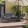 vidaXL gartenmöbel mit Kissen 3 pcs Schwarz Pulverbeschichteter Stahl 42008031 Bild 3