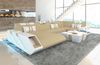 Polster Wohnlandschaft Apollonia U-Form - Mikrofaserstoff - Beige-Weiß - Links Bild 2