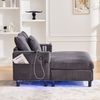 REDOM Loungesofa Chaiselongue-Relaxsessel,mit LED-Licht, Getränkehalter & USB-Anschluss, Polsterstuhl Schlafsofa, ergonomisch Bild 3