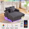 REDOM Loungesofa Chaiselongue-Relaxsessel,mit LED-Licht, Getränkehalter & USB-Anschluss, Polsterstuhl Schlafsofa, ergonomisch Bild 4