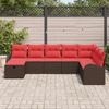 vidaXL Sofa Set mit Kissen mit Speicher Braun und Rot Poly-Rattan 3359133 Bild 3