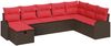 vidaXL Sofa Set mit Kissen mit Speicher Braun und Rot Poly-Rattan 3359133 Bild 2