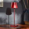 LED Tischleuchte, kirschrot, Touchdimmer, Akku, H 38 cm Bild 3