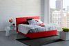 Dmora Doppelbett Aros, Stoffbett mit Stauraum, Öffnung vorne, inklusive Matratze 140 x 200 cm, 100 % Made in Italy, Rot Bild 2