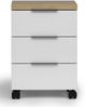 XORA 'IDEA-OFFICE' Rollcontainer, Holznachbildung weiß Hochglanz, 45 x 43 x 64.5 cm, mit Softclose Bild 3