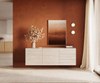 Sideboard Cuor 180 cm Keramik Laminam® Travertino Bianco Creme-Weiß 2 Türen 3 Schubfächer Schwebend Bild 2