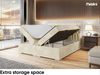 MEBLINI Boxspringbett DALIA 160x200 cm mit Bettkasten - H4/Beige Samt Polsterbett - Doppelbett mit Topper & Taschenfederkern-Matratze Bild 5