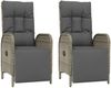 vidaXL Garten-Relaxsessel mit Kissen 2 Stk. Poly Rattan Grau 319891 Bild 2