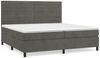 vidaXL Boxspringbett mit Matratze Dunkelgrau 200x200 cm Samt, Härtegrad: H2 [3143104] Bild 2