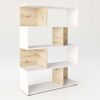 Shelfy - Bücherregal, Büroregal, Raumteiler mit 8 Fächern, asymmetrische Aufteilung, grau/eiche Bild 2