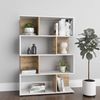 Shelfy - Bücherregal, Büroregal, Raumteiler mit 8 Fächern, asymmetrische Aufteilung, grau/eiche Bild 4