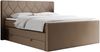 Boxspringbett KING EIGAR, mit einer Doppelmatratze, einem genähten Kopfteil - 160x200 - Braun Kunstleder - H4 Bild 3