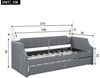 Flieks Daybett, Tagesbett Polsterbett mit Unterbett 90x200cm+90x190cm Leinen Bild 3