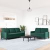 vidaXL 2-tlg. Sofagarnitur mit Kissen Dunkelgrün Samt 3278393 Bild 3