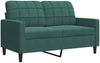vidaXL 2-tlg. Sofagarnitur mit Kissen Dunkelgrün Samt 3278393 Bild 4
