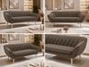 Sofa, Wohnzimmersofa PIRS 3, Skandinavisches Sofa 3-Sitzer, Sofa mit Wellenfederung, Buche Füße, Breite 180 cm Hoher Sitzkomfort - Braun Velvet Bild 2