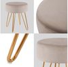 Duhome Hocker (9111), Sitzhocker Rund Hocker Samt oder Stoff Lederoptik Schemel Metallbeine Bild 4