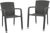 2er Set Armstuhl Getafe aus Kunststoffgeflecht / Aluminium, stapelbar Bild 2