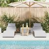 vidaXL Sonnenliege mit Kissen 2 pcs Hellgrau Massivholz Akazie 4107100 Bild 3