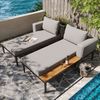 Merax Gartenliege, Outdoor-Doppelliege & Loungesessel, grau, 150 x 140 x 55 cm Bild 2