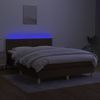 Boxspringbett mit Matratze & LED Stoff Dunkelbraun 140x200 cm Bild 3
