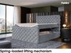 MEBLINI Boxspringbett DUKE 140x200 cm mit Bettkasten - H3/Grau Samt Polsterbett - Doppelbett mit Topper & Taschenfederkern-Matratze Bild 4