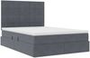 vidaXL Aufbewahrungsbett mit Matratze Dunkelgrau 140 x 190 cm Samt 3372028 Bild 5