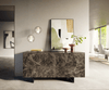 Sideboard Cuor 150 cm Keramik Emperador Extra Lucidato Dunkelbraun 3 Türen Fuß Schwebeoptik Metall Schwarz Bild 2
