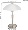Eglo 85104 Tischleuchte SOLO 1 Stahl nickel-matt, Glas satiniert, weiss E14 max. 1X40W H:35cm Ø26cm mit Touchdimmer Bild 3