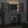 vidaXL Schminktischset mit LED 3 pcs Graues Sonoma Holzwerkstoff 3334286 Bild 4
