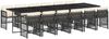 vidaXL 13-tlg. Garten-Essgruppe mit Kissen Schwarz Poly Rattan 3210942 Bild 2