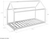 Kinderbett 80x160 cm mit Matratze Hausbett Weiß Bodenbett Montessori Bett Holzbett Lattenrost Bild 3