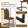 Esszimmerstühle 2er Set braun Tech Stoff Metallgestell schwarz Küchenstuhl ergonomisch Bild 5