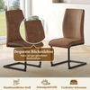 Esszimmerstühle 2er Set braun Tech Stoff Metallgestell schwarz Küchenstuhl ergonomisch Bild 4