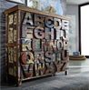 Kommode Altholz 90x40x100 mehrfarbig lackiert NATURE OF SPIRIT #70 Bild 3
