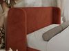Polsterbett mit Lattenrost, Doppelbett für Schlafzimmer, Gepolstertes Kopfteil - EMORA CLASSIC DUO - 180 x 200 cm - Orange Stoff Bild 4