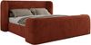 Polsterbett mit Lattenrost, Doppelbett für Schlafzimmer, Gepolstertes Kopfteil - EMORA CLASSIC DUO - 180 x 200 cm - Orange Stoff Bild 5