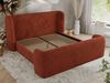 Polsterbett mit Lattenrost, Doppelbett für Schlafzimmer, Gepolstertes Kopfteil - EMORA CLASSIC DUO - 180 x 200 cm - Orange Stoff Bild 3