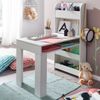 Kinderschreibtisch Weiß 90 x 50 x 110 cm Maltisch Kinderzimmer mit Regal, Kindertisch Modern, Schülerschreibtisch mit Stauraum, Schultisch Schmal Bild 2