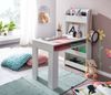 Kinderschreibtisch Weiß 90 x 50 x 110 cm Maltisch Kinderzimmer mit Regal, Kindertisch Modern, Schülerschreibtisch mit Stauraum, Schultisch Schmal Bild 3