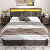 STILVORA Polsterbett Doppelbett 180×200cm mit Bettkasten,Funktionsbett mit LED-Beleuchtung (Doppelbett aus Stahlrahmen, Struraumbett, Funktionsbett, 1-tlg, 180*200cm,mit Matratze), mit LED-Beleuchtung Bild 3