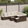 vidaXL Garten-Sofa-Set mit Kissen 9 pcs Braun und Creme Poly-Rattan 3355667 Bild 3