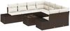 vidaXL Garten-Sofa-Set mit Kissen 9 pcs Braun und Creme Poly-Rattan 3355667 Bild 2