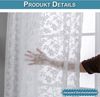 Qelus Vorhang 3D Jacquard Voile Gardinen Weiß mit Stangentasche & Haken, 2er Set, für Wohn- & Schlafzimmer Bild 2