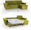 Dmora Schlafsofa mit Halbinsel Priverno, Wandelbares Ecksofa für das Wohnzimmer, gepolstert, abnehmbar, 100 % Made in Italy-Qualität, 285x160 h100 cm, Grün Bild 3