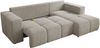 Ecksofa mit Schlaffunktion und Bettkasten, L-form Couch, lose Kissen, Polstersofa - MONIVA - Hellgrau Struktur - rechte Seite Bild 5