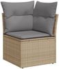 vidaXL 6-tlg. Garten-Sofagarnitur mit Kissen Beige Poly Rattan 3220578 Bild 5