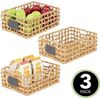 mDesign Aufbewahrung Flechtkorb Schrankkorb Regalbox Organizer 3er Set Natur Bild 4