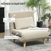 HOMCOM Relaxsessel mit Bettfunktion, verstellbare Rückenlehne, bis 150 kg Belastbar, Beige, 72 x 78 x 79 cm Bild 3